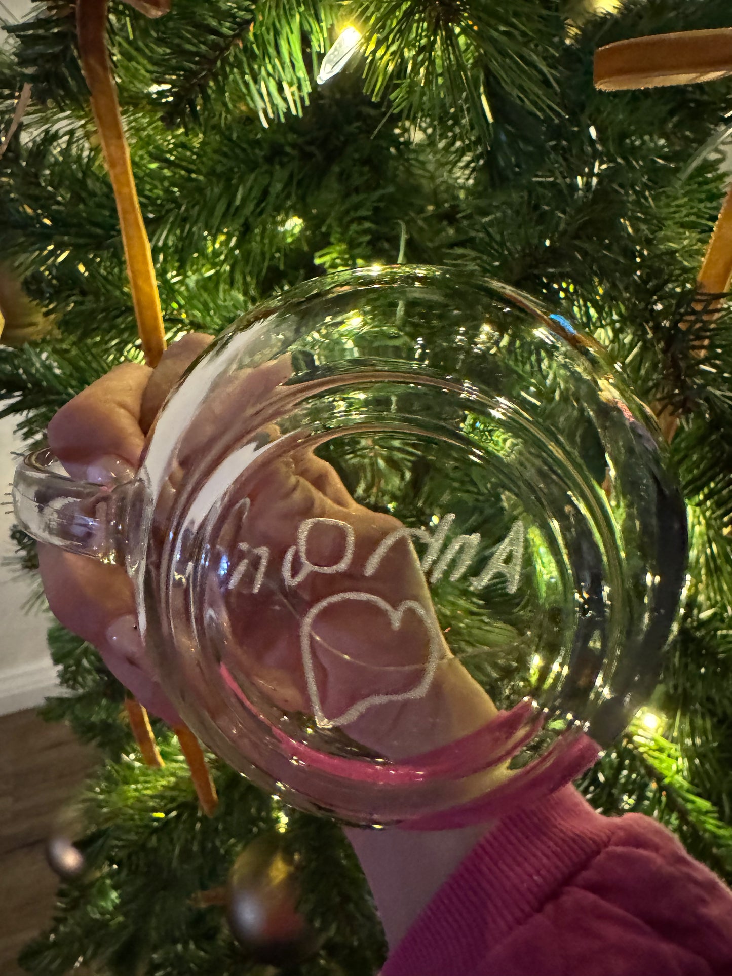 Personalized engraved glass mug