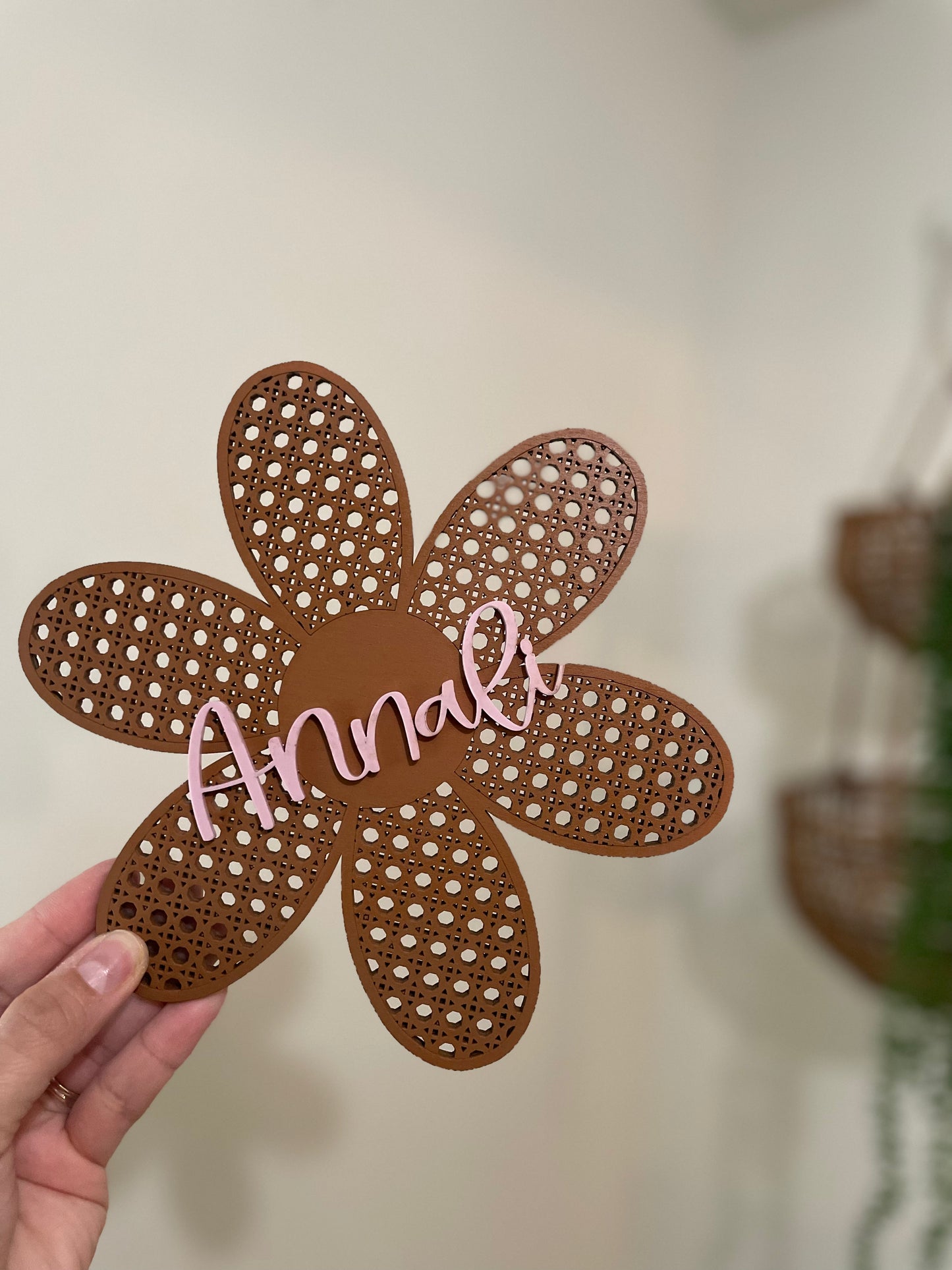 Rattan daisy with name