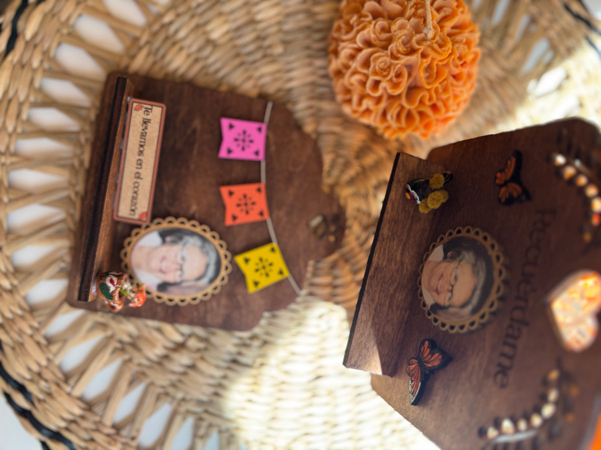 Recuérdame Memorial Shelf | Memorial Photo Frame | Día de Muertos Decor