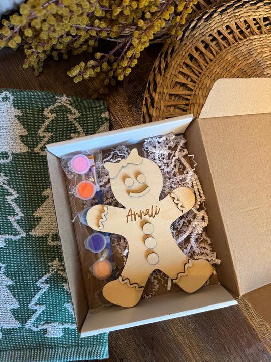 Personalized Gingerbread Paint Kit – Holiday Craft for Kids
