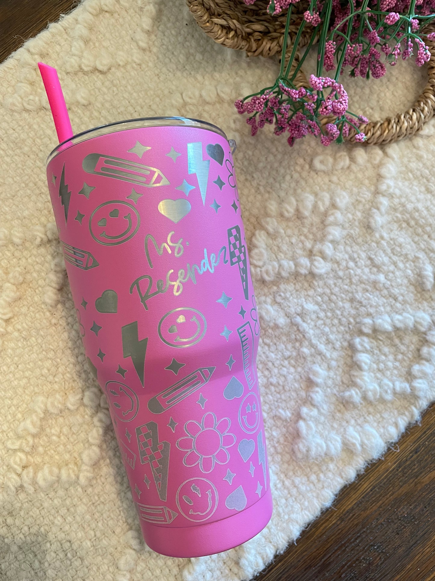 Retro teacher tumbler wrap