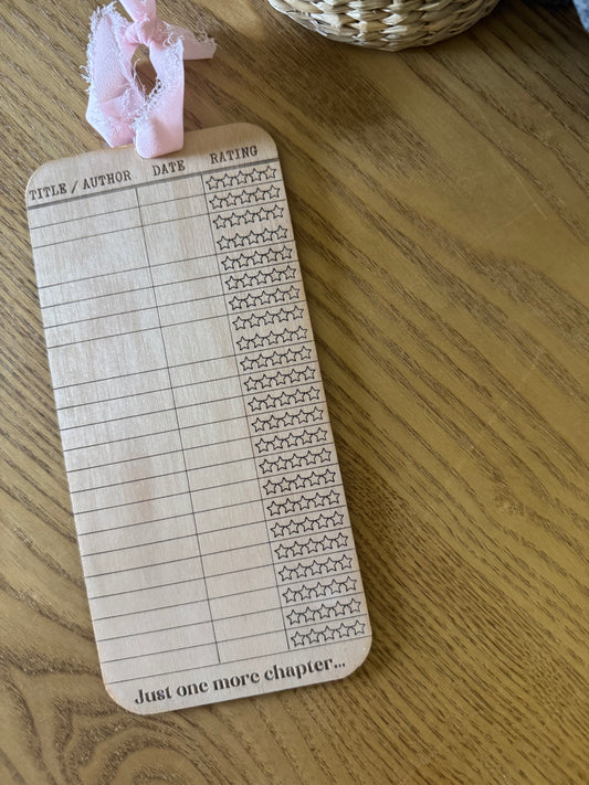 Reading log bookmark