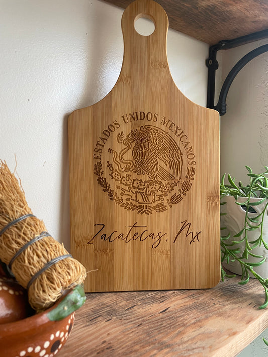 Personalized Mexico cutting board