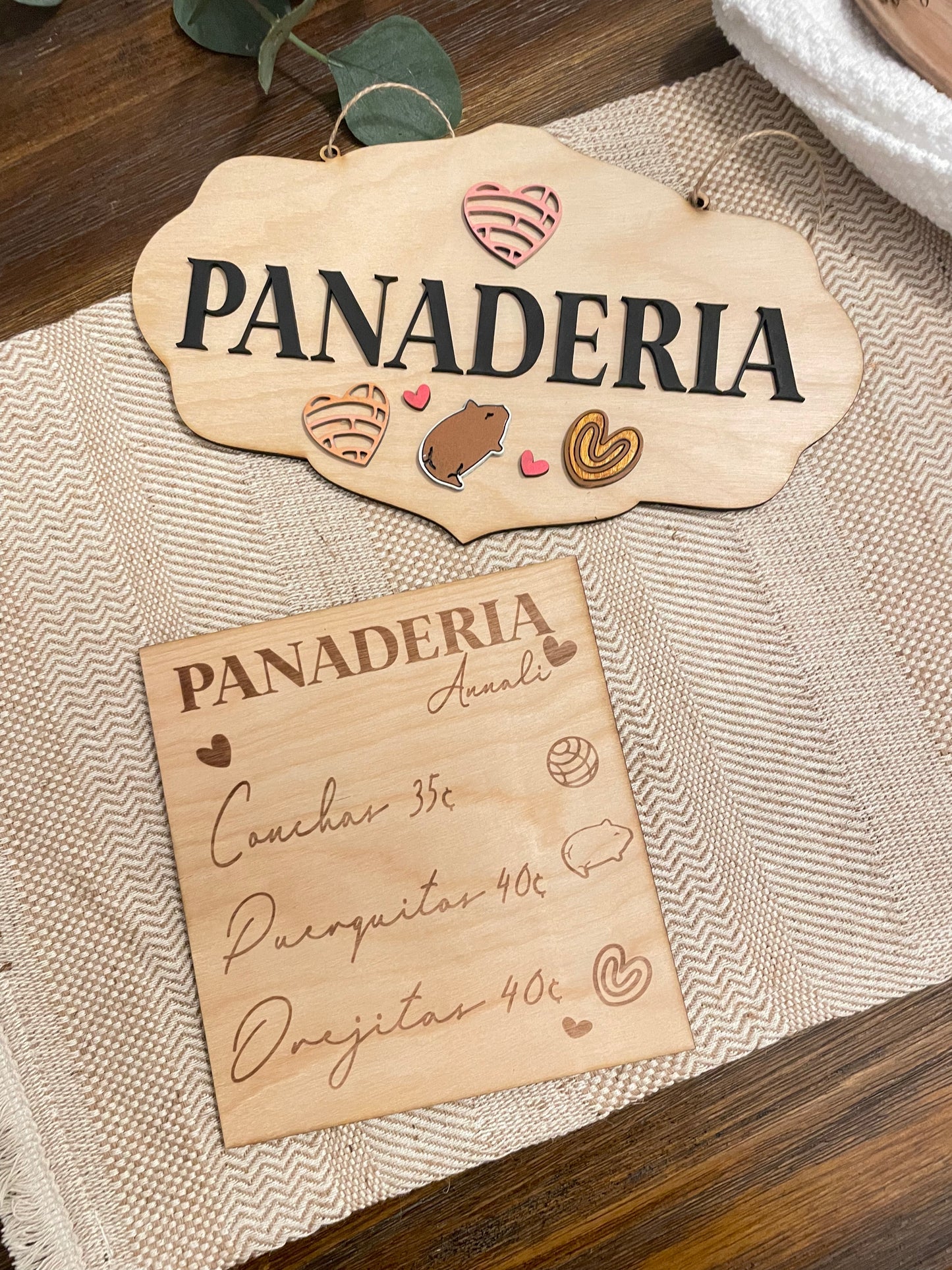 Personalized panadería menú