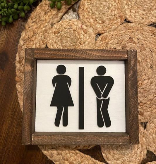Mini His and Hers Bathroom sign